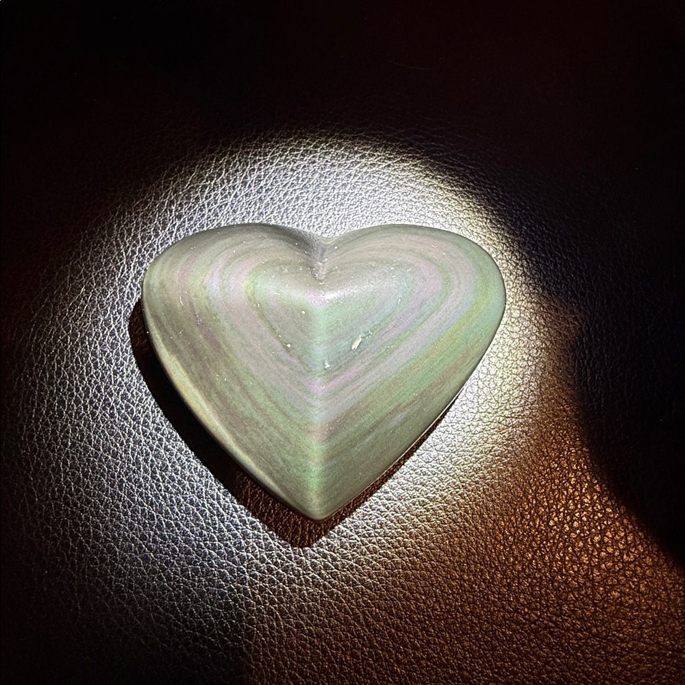 🖤🌈 Rainbow Obsidian Polished Heart Stone 🌈🖤